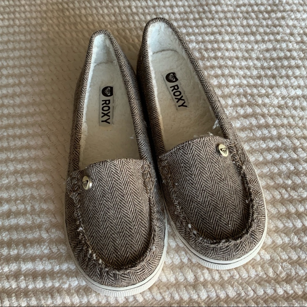 Roxy Piccolo Faux Fur Lined Loafer Herringbone